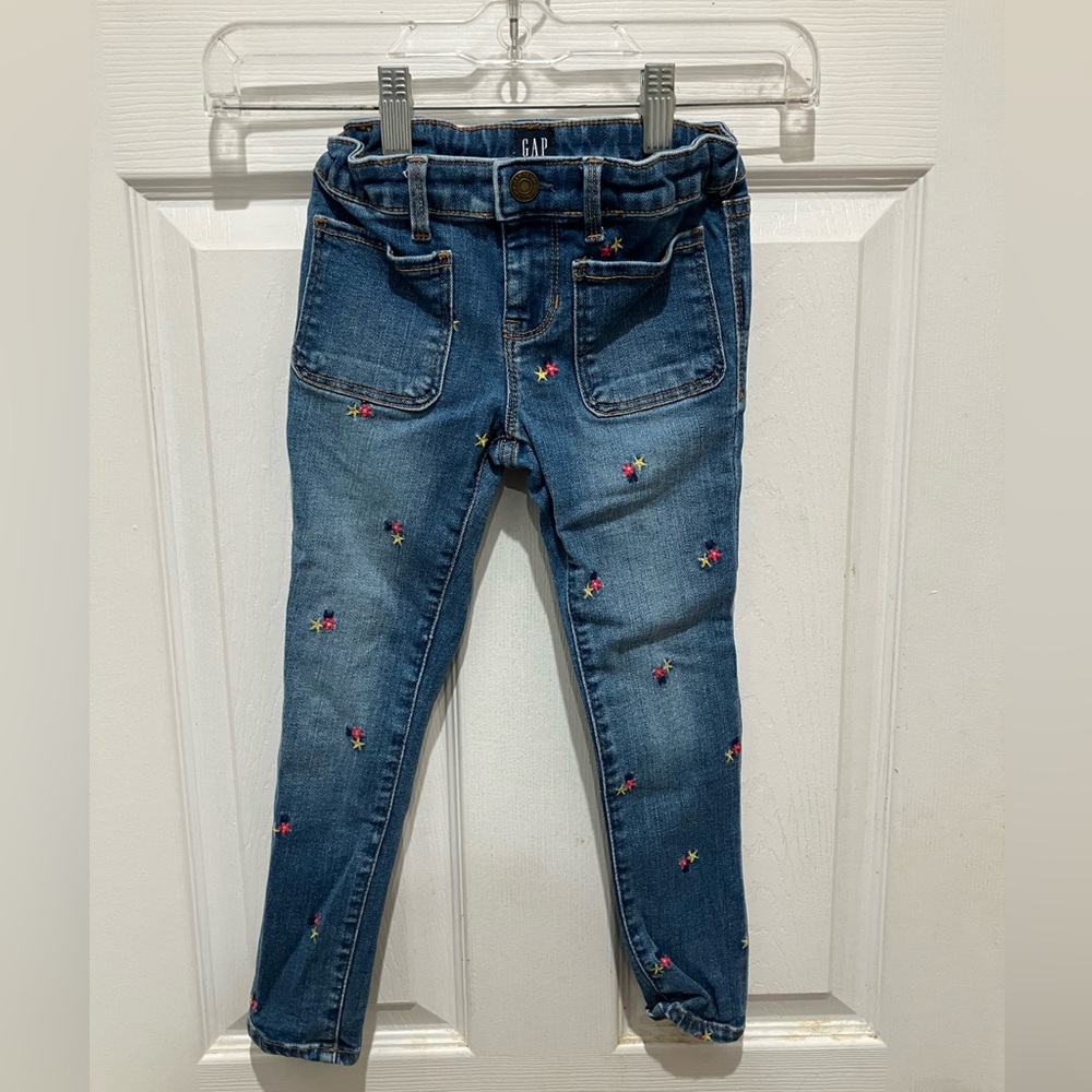 GAP Denim Embroidered Stretch Super Skinny Jeans